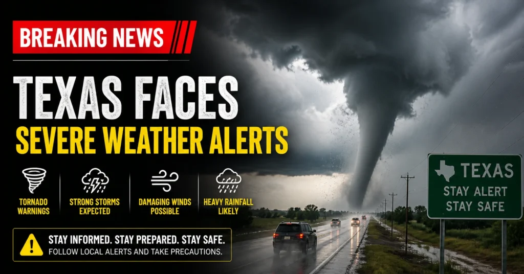 Severe Weather Alerts Issued as Storm System Moves Across Texas